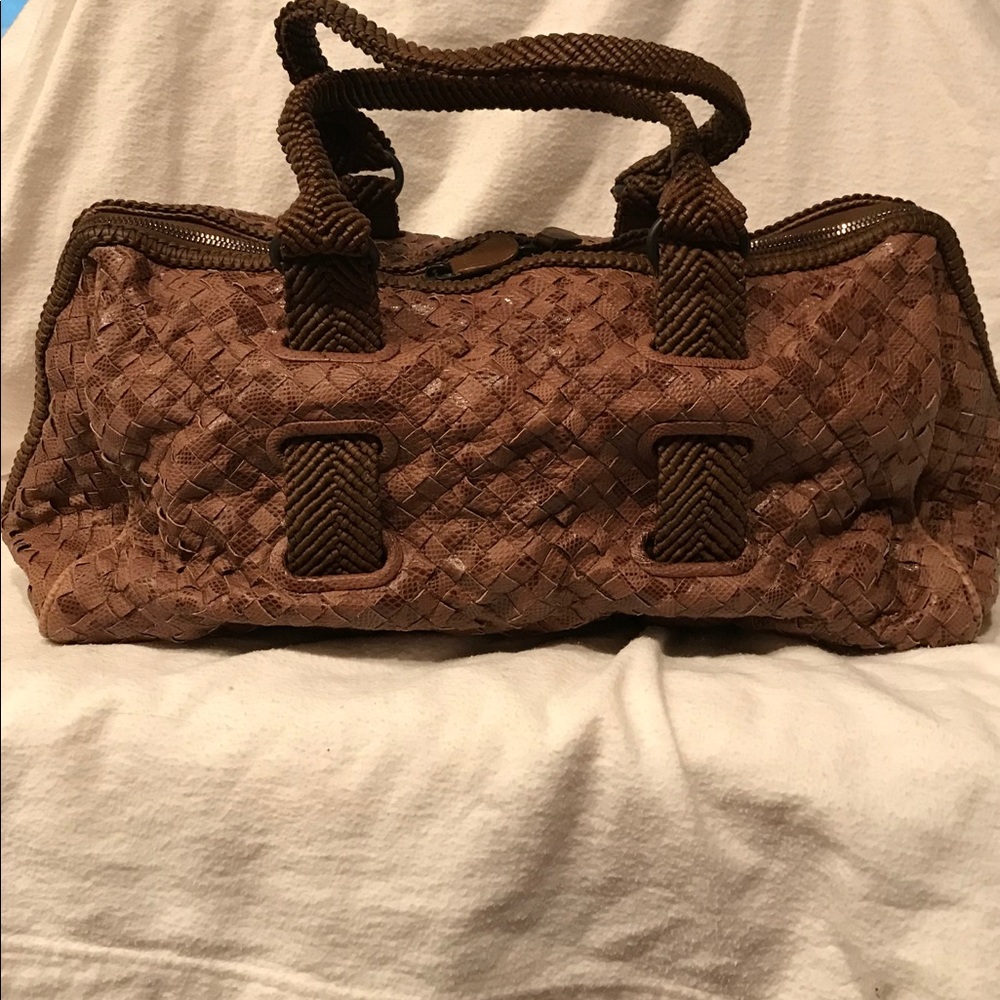 Bottega Veneta ash karung woven bag